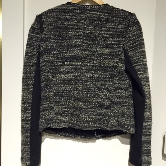 Rebecca Taylor Leather Trimmed Boucle Jacket - Picture 7 of 8